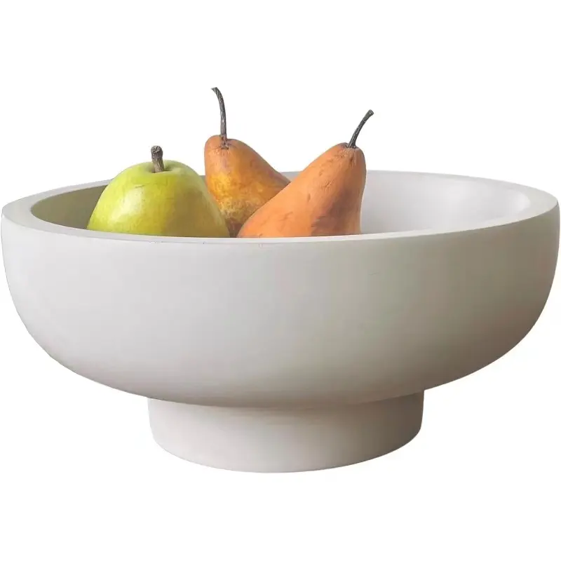Современная бетонная миска, тарелка с фруктами, Центральная декоративная чаша, белая бетонная чаша