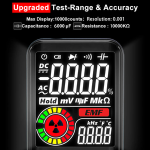 Multímetro Digital portátil S10 9999 EBTN Pantalla DC AC Voltímetro Diodo de capacitancia NCV Ohm Live Continuity Hz <span class=keywords><strong>Tester</strong></span> - Product Image 3