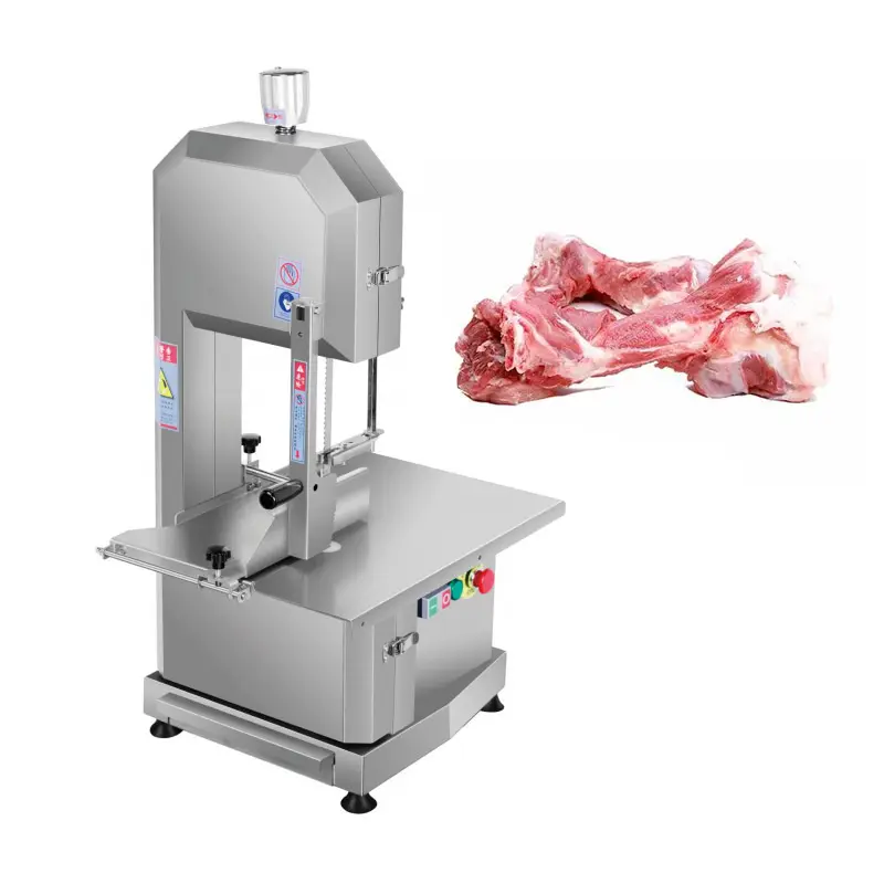 वाणिज्यिक इलेक्ट्रिक स्टेनलेस हड्डी सॉ मांस काटने की मशीन मांस की हड्डी काटने वाली कसाई बैंड सॉ मशीन