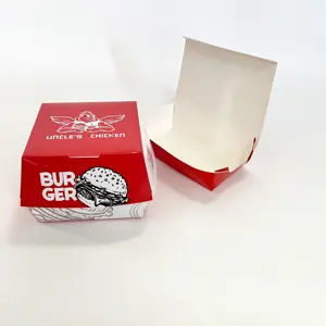 Bán buôn tùy chỉnh in logo phân hủy sinh học Hamburger hộp Takeaway Hot Dog chiên cánh gà giấy bao bì Burger hộp