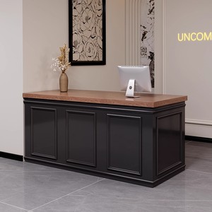 Muebles Modernos y Sencillos para Barbería y Salón de Belleza, Mostrador de Madera Sólida para Servicio y Recepción - Product Image 6