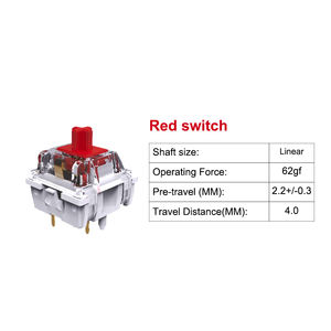 Aflion Crème Jaune Violet Pro Switch Avec Tige Stable Anti-Poussière Pour Clavier Mécanique Mx AKKO SWITCH - Product Image 2