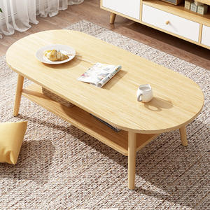 Faux Marble Coffee <b>Table</b> Oval With Shelf Modern Living Room Sofa Side <b>Table</b> - Product Image 4