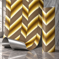 Papier peint marron doré à motif chevron en bois, 2,3 mm PET IXPE Foam, feuilles de 60x90 cm pour murs décoratifs de chambre