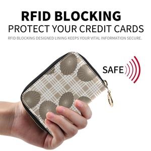 Hawaiian Opihi Shell Print <b>RFID</b> Blocking Short Pouch Custom Print Women Leather Card Holder Zipper Purse Clutch Women <b>Wallet</b> - Product Image 2