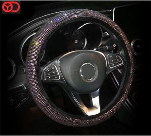 Accesorios de coche 2025 cubierta de <span class=keywords><strong>volante</strong></span> de diamantes de imitación de cristal de moda cubierta de <span class=keywords><strong>volante</strong></span> de brillo de coche Universal - Product Image 3