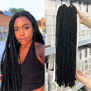 wholesale soft dread locks crochet synthetic hair extension 22inch dream dread 22inch natural looking dread locs extension