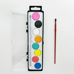 Ensemble de 8 peintures à l'aquarelle, ensemble de peintures à l'eau portables pour voyage avec pinceaux à eau, ensemble de peintures à l'eau solides - Product Image 1