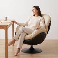 Fauteuil pivotant d'appoint en cuir PU, fauteuil de salon individuel rotatif pour salon, villa, hall d'hôtel