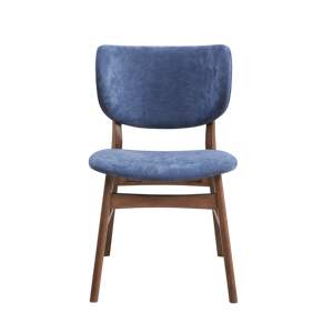 DB Blue and Walnut Padded Side <b>Dining</b> <b>Chairs</b> <b>Set</b> <b>of</b> <b>2</b> - Product Image 2