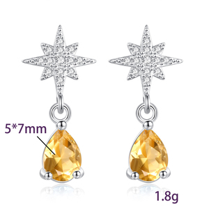 9 Boucles d'oreilles personnalisées en forme de goutte d'eau avec pierres précieuses colorées de 5*7 mm, cristal taillé en poire, argent sterling 925, bijoux fins - Product Image 6