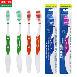 Customized Packing Service Adult <strong>Tongue</strong> <strong>Cleaner</strong> Function Anti slip Soft <strong>Rubber</strong> Handle Toothbrush Tooth Brush - Product Image 2