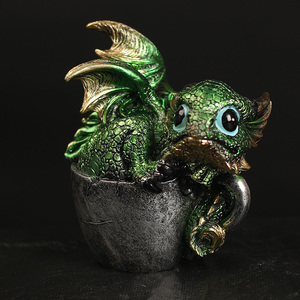 Adorno Dragón Creativo DRB014 Taza Pequeño Dragón Lindo Artesanías de Resina Decoración para Hogar Oficina Escritorio Regalo - Product Image 3