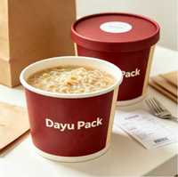 Bols en papier personnalisés Dayu Pack, imprimés, jetables, écologiques, biodégradables, de qualité alimentaire, recyclables, résistants à la graisse et étanches