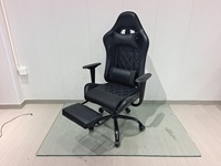 Chaise de Gamer Ergonomique avec Support Lombaire Réglable, Appuie-tête, Accoudoirs 3D, Inclinaison et Piston à Gaz 3 Positions, en Cuir Synthétique Noir
