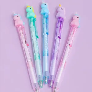 Unicorn Retractable Erasable Gel Ink Pens Clicker Eraser Pens Fine Point 0.5 mm Erasable Pens With Rubber for Smooth Writing