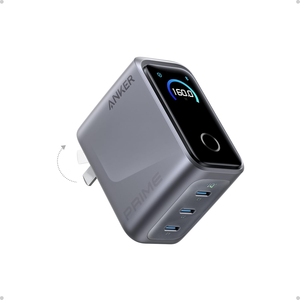 Chargeur Anker Prime, 160W, <span class=keywords><strong>3</strong></span> ports, chargeur USB C compact GaN, affichage intelligent et contrôle <span class=keywords><strong>tactile</strong></span>, charge jusqu'à 140W sur un seul port - Product Image 1