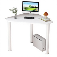 Bureau d'angle pour ordinateur, gain de place, pieds en métal de 50 mm d'épaisseur, hauteur réglable, design triangulaire moderne, portable, pour la maison, le bureau, l'étude