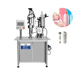 Factory Direct Sale Semi Automatic Bag On Valve Whipped Cream Filling Machine Cooking Food Spray Olive Oil Filler Crimper