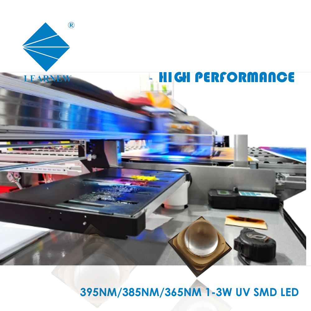 3838 1W 3W UVA UV LED Chips 365nm 385nm 395nm SMD For Curing