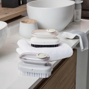 New Arrival Fashion Design Iron Shape Household Used PP <b>Clothes</b> Washing Cleaning Brushes with Long Handle Box Packed - Product Image 1