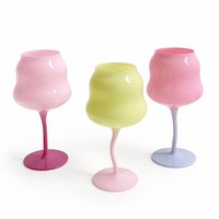 Vintage S Cup Macaron couleur cristal verre gobelet à vin fait à la main Transparent bouteille de vin rouge avec conception de torsion Unique