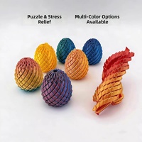 Jouet œuf de dragon imprimé en 3D de 5,7 cm, œuf de dragon en cristal coloré, boule sensorielle à déformation par torsion, jouet anti-stress, jouet à roulement fluide