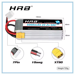 Vente chaude HRB 3300mah 2S-6S LiPo Batterie 22.2V 100C XT60 RC CAR Drone Haute Décharge C Rating Performance pour FPV Drone - Product Image 6