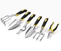 Set Alat Kebun 6 Buah Berkualitas Tinggi Kelas Industri dari Paduan Aluminium, Sekop Kebun Mini, Gunting Bonsai, Dapat Disesuaikan OEM