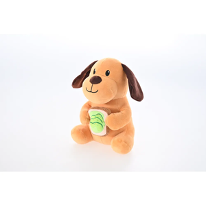 Yumuşak kürk ve eğlenceli yerleşik Squeaker ile gerçekçi kahverengi köpek peluş oyuncak - Product Image 3