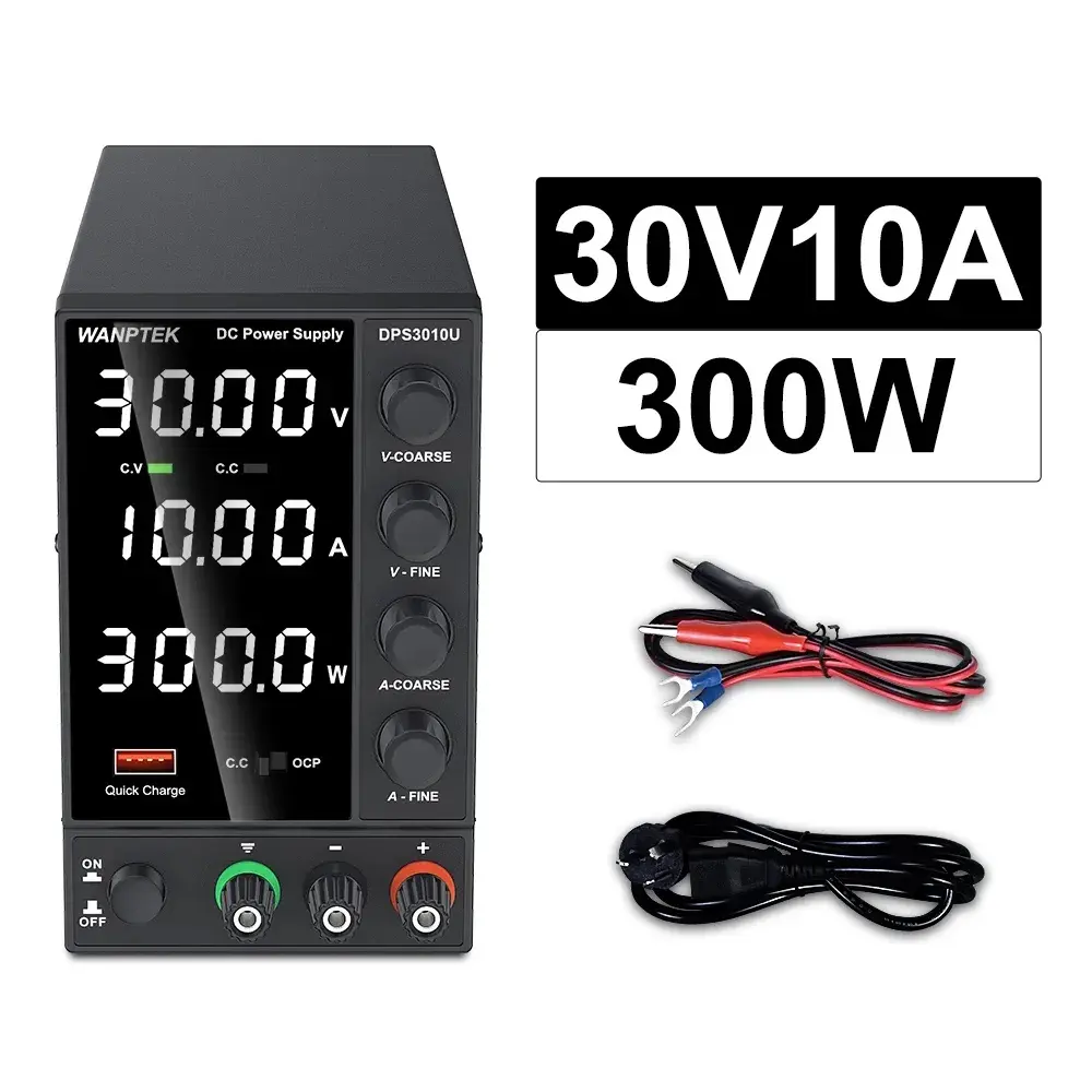 WANPTEK 30V 10A 벤치 DC 조정 전원 공급 장치, DC 전원, 실험실, 공학, 학교, 제품 테스트, DPS3010U