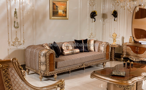 Sofá italiano de lujo de interior clásico de madera y sofá de madera hecho a mano de cuero Veneto Camel sofá clásico <span class=keywords><strong>en</strong></span> forma de <span class=keywords><strong>L</strong></span> - Product Image 2