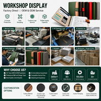 Portafolio de Cuero A4 Personalizado con Cierre, Carpeta de 3 Anillas con Asa y Calculadora, Logotipo Verde para Reuniones de Negocios