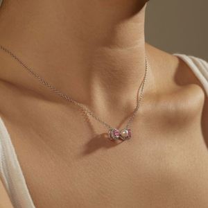 Collar Dylam con Diseño Elegante, Joyería de Moda, Cadena de Plata S925, Circonia 5A, Perla de Concha, Colgante de Lazo - Product Image 5