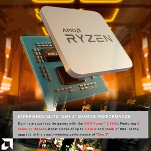 Processeur CPU AMD R5 5600 3,5 GHz 6 cœurs 12 threads 7 nm L3=32 Mo Socket AM4 Neuf et sans refroidisseur - Product Image 4