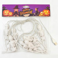 Guirlandes lumineuses en plastique pour Halloween, accessoires yeux de crâne, décorations citrouille effrayantes, éclairage d'ambiance pour la fête des fantômes