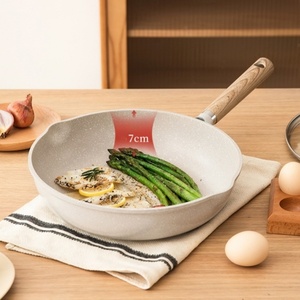 Poêle à frire en aluminium antiadhésive de cuisine moderne avec couvercle en verre Base à induction Poêle à frire ronde Gril à gaz Carote Batterie de cuisine - Product Image 5