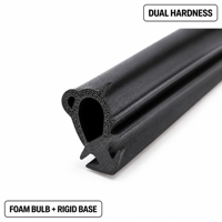 Joint d'étanchéité en EPDM co-extrudé à double dureté avec bulbe en mousse et base à rainures pour cadre de porte et fenêtre