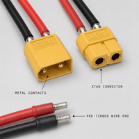 Câble adaptateur XT60 pour modèles réduits d'avions, câble de charge de batterie au lithium en nylon, connexion mâle/femelle 30A, rallonge d'alimentation en cuivre