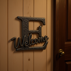 ป้ายโลหะต้อนรับสไตล์ลอฟท์ปารีส งานศิลปะติดผนังวินเทจ ขนาด 5.5 x 21.6 นิ้ว รูปทรงสี่เหลี่ยมผืนผ้า สไตล์เรสติก สำหรับตกแต่งทางเข้า - Product Image 2