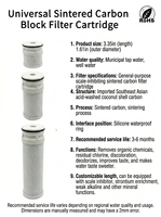 Purificador de Agua de Grifo con Bloque de Carbón Activado para Uso en Automóviles y Hogares, Filtro de Fregadero de 1.0 Micras con Fuente de Alimentación para Vehículos