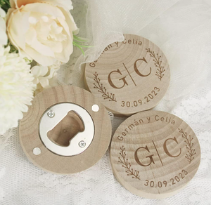 Abridor de Botellas Magnético con Logotipo Personalizado para Recuerdo de Boda, Imán de Refrigerador Personalizado, Regalo de Fiesta para Invitados - Product Image 2