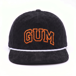 Casquette en velours côtelé non structurée à 5 panneaux avec logo brodé personnalisé OEM et fermeture snapback à cordon - Product Image 3