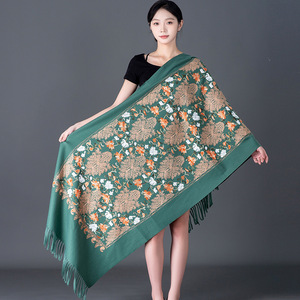 Custom Nepal Embroidery <strong>Paisley</strong> Ethnic Warm Winter <strong>Scarf</strong> Hijab <strong>Pashmina</strong> <strong>Scarf</strong> Shawls Wool Cashmere <strong>Scarf</strong> for Women - Product Image 6