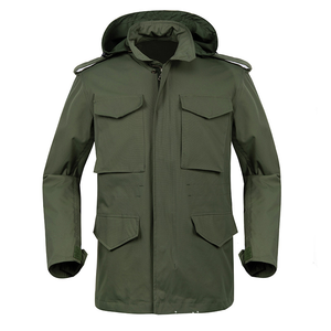 DFU0171 Manteau tactique camouflage noir et vert automne/hiver pour homme, coupe-vent d'extérieur mi-longueur M65 CS Field Charge Coat imperméable - Product Image 2