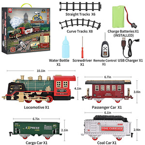 Đồ Chơi Trẻ Em Quà Tặng Giáng Sinh <span class=keywords><strong>Train</strong></span> Set Cho Cây Giáng Sinh Có Thể Sạc Lại Tàu Điện Cho Trẻ Em Với Từ Xa Hơi Nước Đèn Âm Thanh - Product Image 6