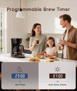 Machine à café programmable ecozy <span class=keywords><strong>12</strong></span> tasses avec moulin à café <span class=keywords><strong>électrique</strong></span>, combo machine à café à filtre - Product Image 4