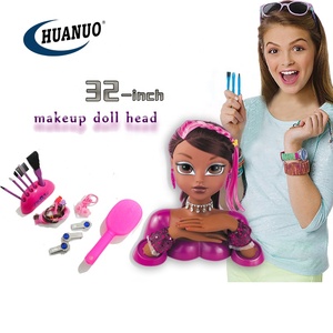 Jouets pour filles, ensemble de beauté pour se déguiser, poupée noire, tête de coiffure, <span class=keywords><strong>maquillage</strong></span> pour poupée - Product Image 6