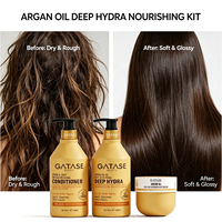 Shampooing, après-shampoing et masque capillaire hydratant en profondeur à l'huile d'argan, ensemble de 3 pièces, anti-frisottis pour cheveux secs et abîmés, étiquette privée OEM
