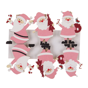 Clips en bois de noël père noël bonhomme de neige renne pinces à linge en bois carte papier Photo Clip - Product Image 5